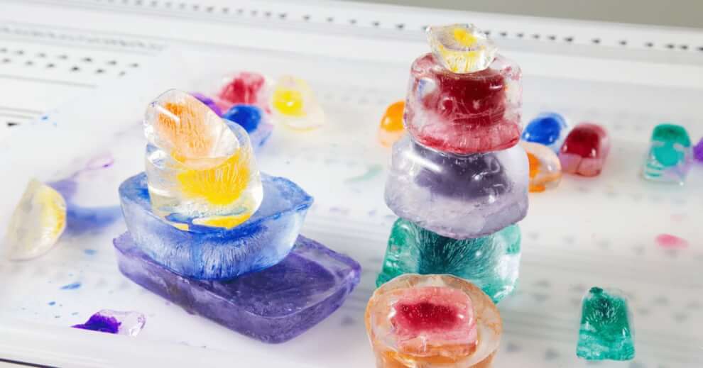 Winter coloured ice inukshuk activity
