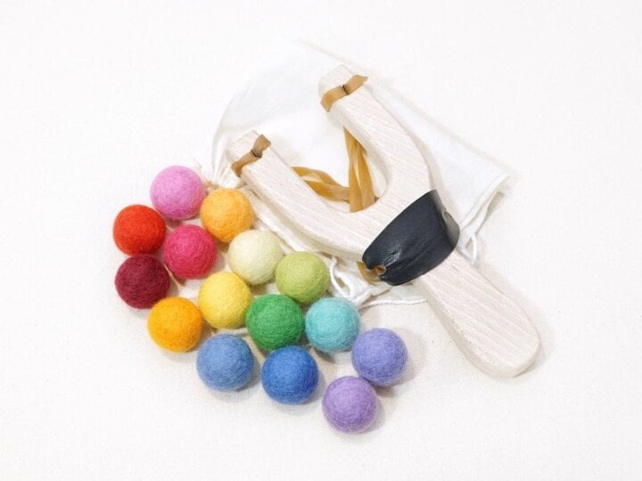 Image for Slingshot Kit for Kids with Felt Balls