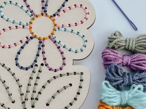 Image for Flower Craft for Kids Yarn Sewing Kit