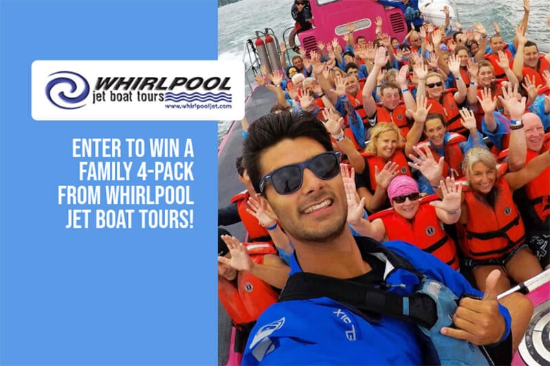 Win a Family-4 Pack from Whirlpool Jetboat Tours
