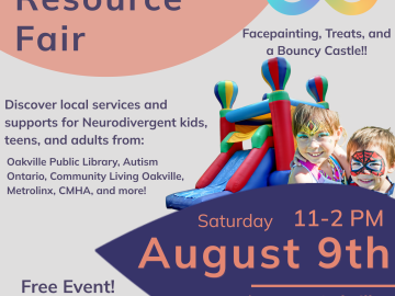 Neurodivergent Community Resource Fair Bouncy Castle Poster August 9